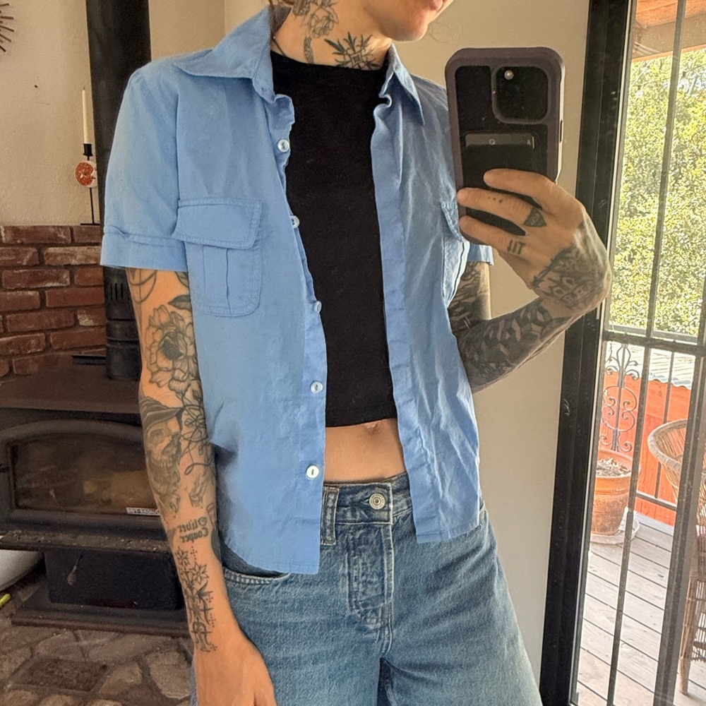 Vintage cute button down work shirt